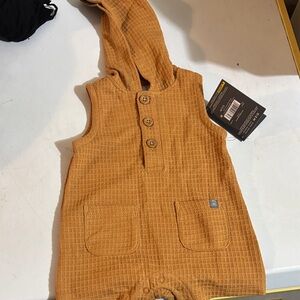 Warm Brown Hooded Baby Vest